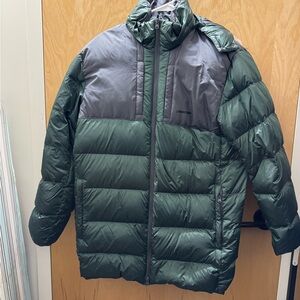 Green and Gray Puffer Jacket